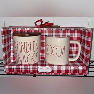 Rae Dunn Cream and Red Holiday Mug Set